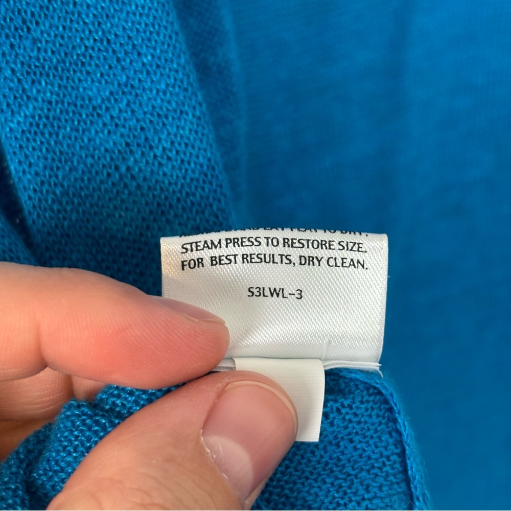 Eileen Fisher Blue Short Sleeve Cardigan Size 1X 100% Linen - Picture 8 of 8